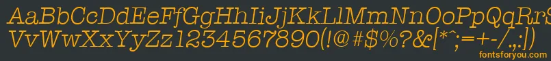 フォントTypewriterserialLightItalic – 黒い背景にオレンジの文字