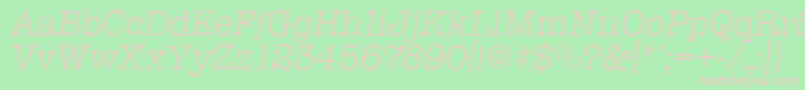 TypewriterserialLightItalic Font – Pink Fonts on Green Background