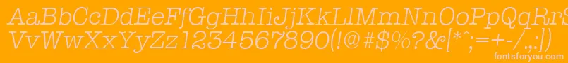 TypewriterserialLightItalic Font – Pink Fonts on Orange Background