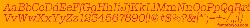Police TypewriterserialLightItalic – polices rouges sur fond orange