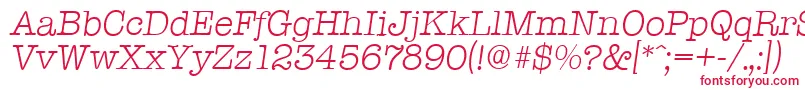 フォントTypewriterserialLightItalic – 赤い文字