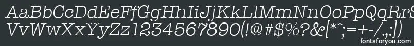 TypewriterserialLightItalic-fontti – valkoiset fontit