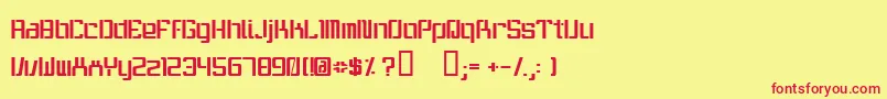 ItWasnTMe-fontti – punaiset fontit keltaisella taustalla