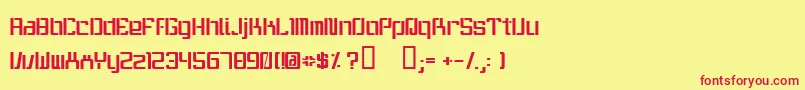 フォントItWasnTMe – 赤い文字の黄色い背景