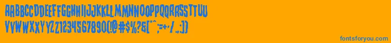 Creepycrawlersstag Font – Blue Fonts on Orange Background