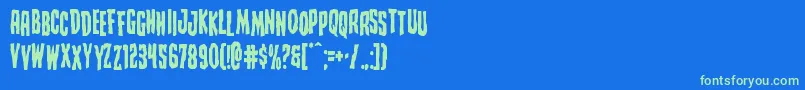 Creepycrawlersstag Font – Green Fonts on Blue Background