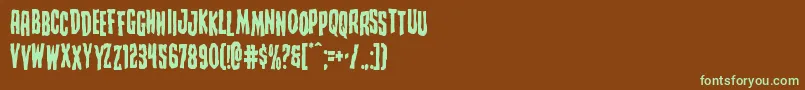 Creepycrawlersstag Font – Green Fonts on Brown Background