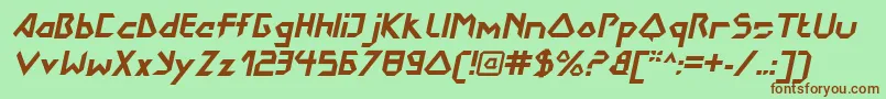 Шрифт DokterbryceBolditalic – коричневые шрифты на зелёном фоне