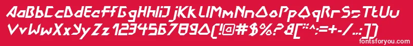 DokterbryceBolditalic Font – White Fonts on Red Background