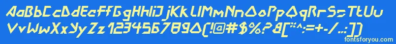 DokterbryceBolditalic Font – Yellow Fonts on Blue Background