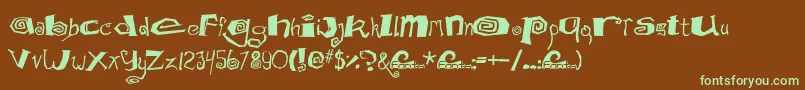 Mathd Font – Green Fonts on Brown Background