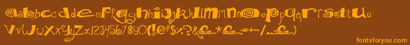 Mathd Font – Orange Fonts on Brown Background