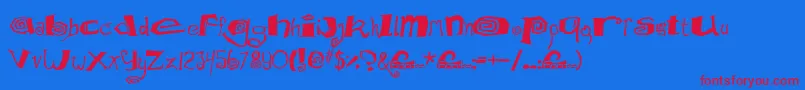 Mathd Font – Red Fonts on Blue Background
