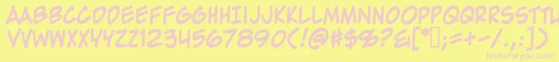 ZapRaygunV2.0-Schriftart – Rosa Schriften auf gelbem Hintergrund