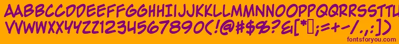 ZapRaygunV2.0 Font – Purple Fonts on Orange Background