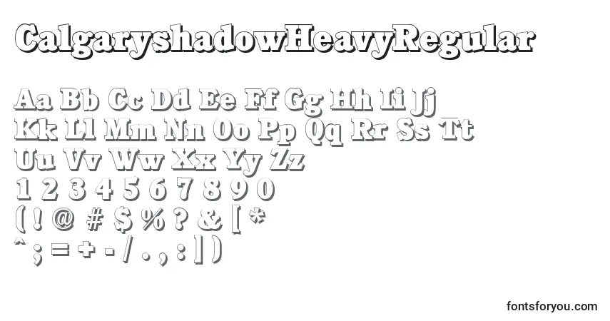 A fonte CalgaryshadowHeavyRegular – alfabeto, números, caracteres especiais
