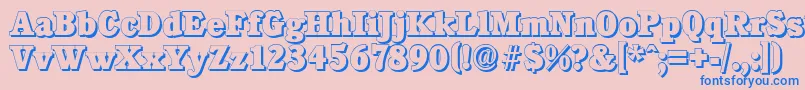 CalgaryshadowHeavyRegular Font – Blue Fonts on Pink Background