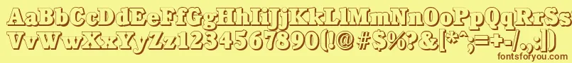 CalgaryshadowHeavyRegular Font – Brown Fonts on Yellow Background