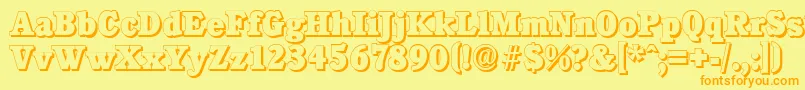 CalgaryshadowHeavyRegular Font – Orange Fonts on Yellow Background