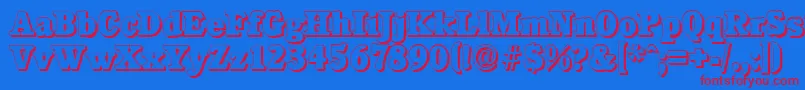 CalgaryshadowHeavyRegular Font – Red Fonts on Blue Background