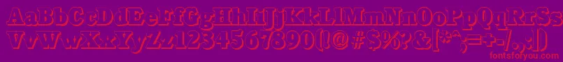 CalgaryshadowHeavyRegular-Schriftart – Rote Schriften auf violettem Hintergrund