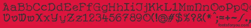 フォントSusanneNouveau – 赤い背景に黒い文字