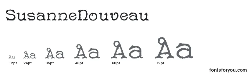 Размеры шрифта SusanneNouveau
