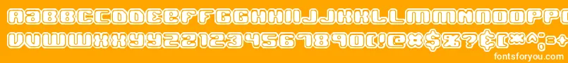 JawbreakerOl2Brk-Schriftart – Weiße Schriften auf orangefarbenem Hintergrund