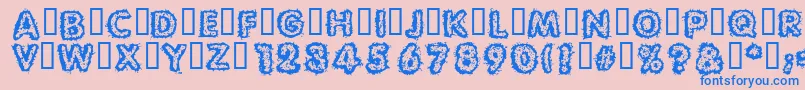 Carvings Font – Blue Fonts on Pink Background