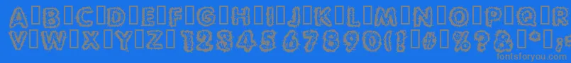 Carvings-Schriftart – Graue Schriften auf blauem Hintergrund