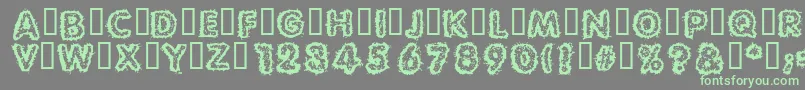 Carvings Font – Green Fonts on Gray Background