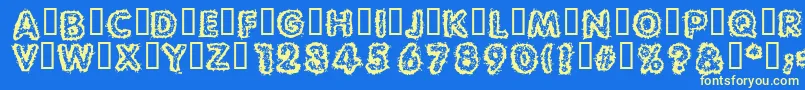 Carvings Font – Yellow Fonts on Blue Background