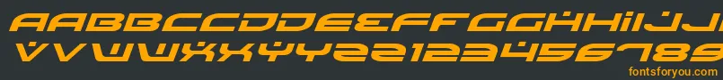 Fonte BattlefieldExpandedItalic – fontes laranjas em um fundo preto