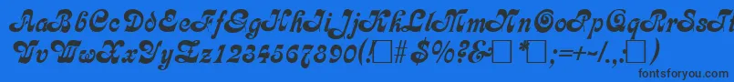 CalligraphiaRegular Font – Black Fonts on Blue Background