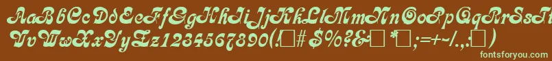 CalligraphiaRegular Font – Green Fonts on Brown Background