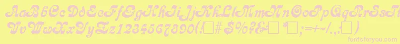 CalligraphiaRegular Font – Pink Fonts on Yellow Background