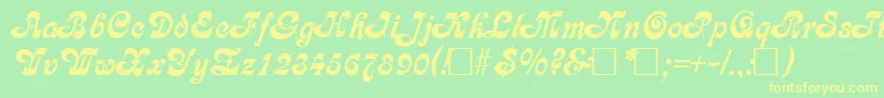 CalligraphiaRegular Font – Yellow Fonts on Green Background