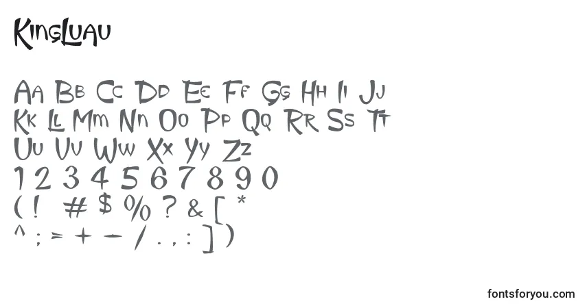 A fonte KingLuau – alfabeto, números, caracteres especiais