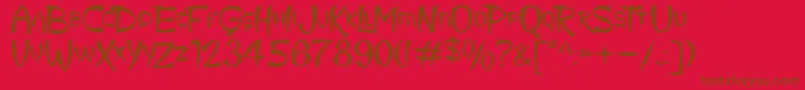 KingLuau-fontti – ruskeat fontit punaisella taustalla