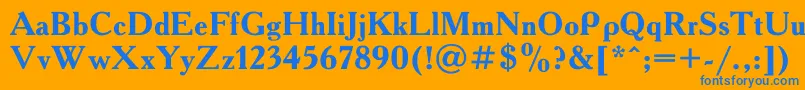 Academy0 Font – Blue Fonts on Orange Background