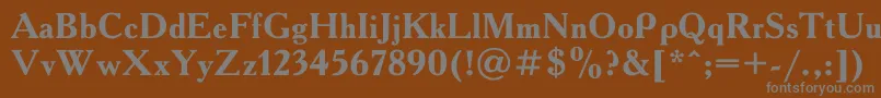フォントAcademy0 – 茶色の背景に灰色の文字