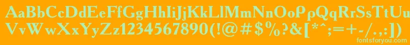 Academy0 Font – Green Fonts on Orange Background