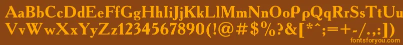 Academy0 Font – Orange Fonts on Brown Background