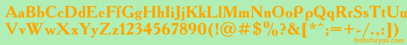 Academy0 Font – Orange Fonts on Green Background