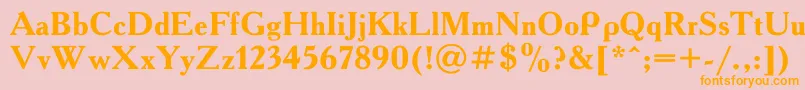 Academy0 Font – Orange Fonts on Pink Background