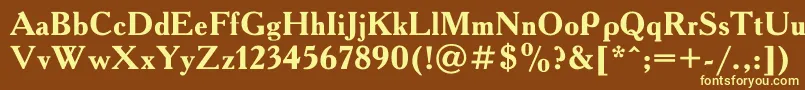 Academy0 Font – Yellow Fonts on Brown Background