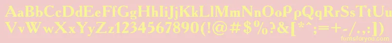 Academy0 Font – Yellow Fonts on Pink Background