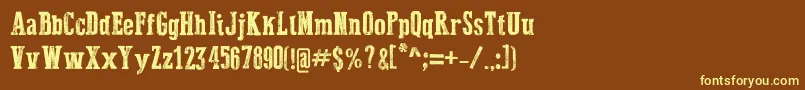 DustWest-fontti – keltaiset fontit ruskealla taustalla