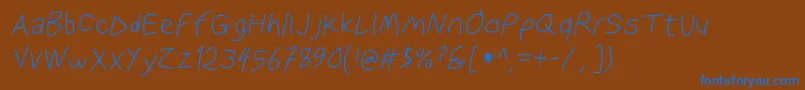 Waterfireobl Font – Blue Fonts on Brown Background