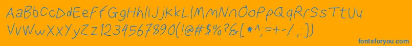 Waterfireobl Font – Blue Fonts on Orange Background